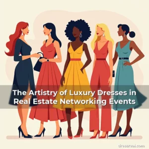 Artistic representation for The Artistry of Luxury Dresses in Real Estate Networking Events