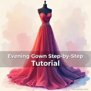 Artistic representation for Evening Gown Step-by-Step Tutorial